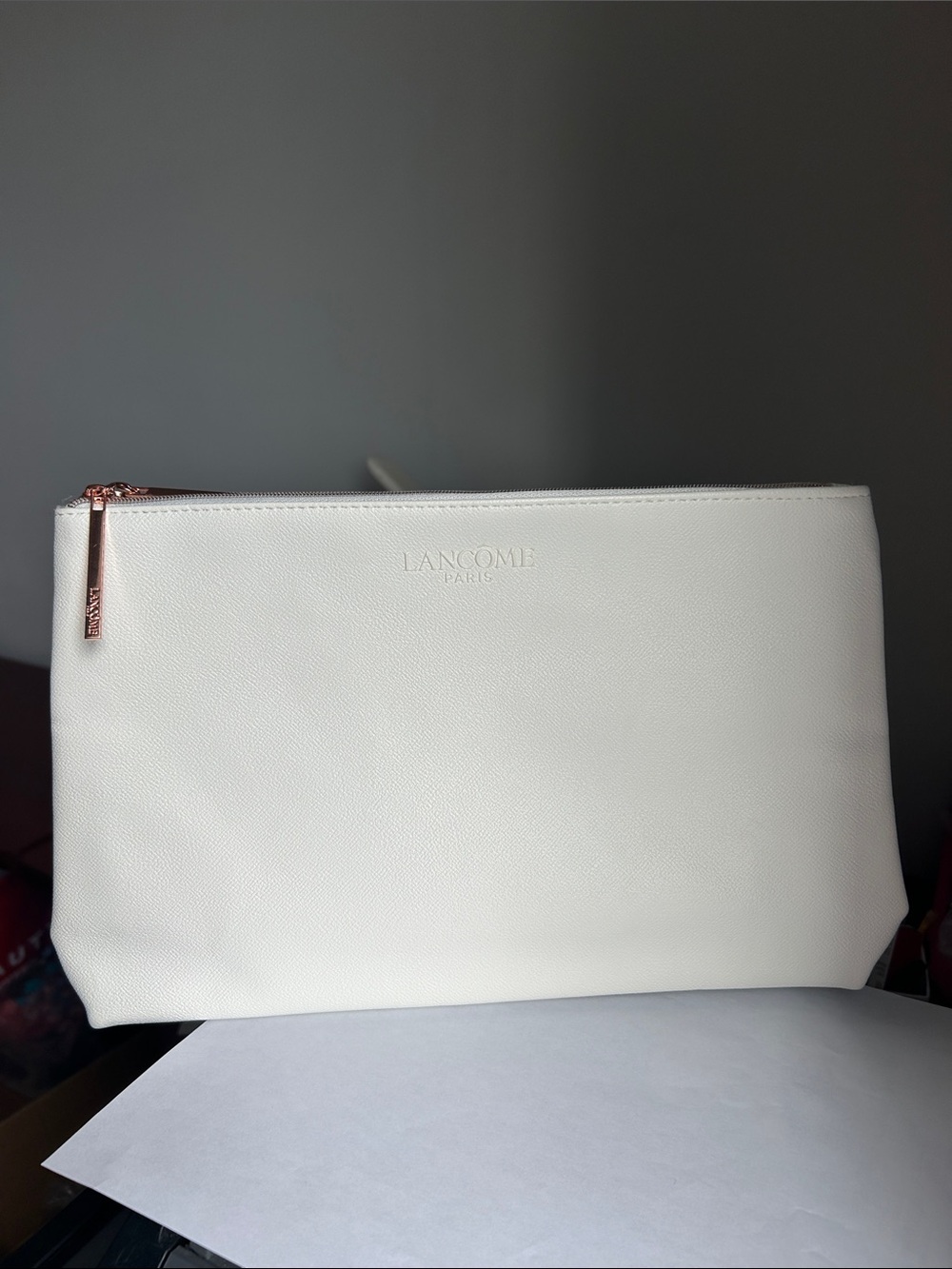 Lancôme double layer White Cosmetic Pouch-large size
